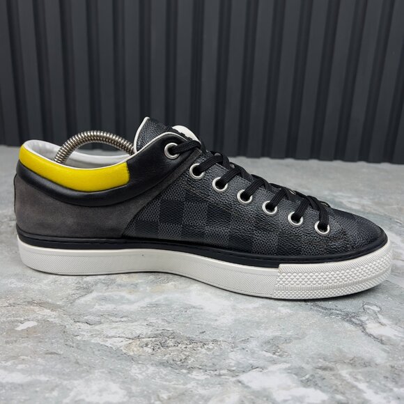 Louis Vuitton Twister Trainers Gray Damier Suede Canvas Leather 7 LV 8 US 41 EU - Picture 8 of 12